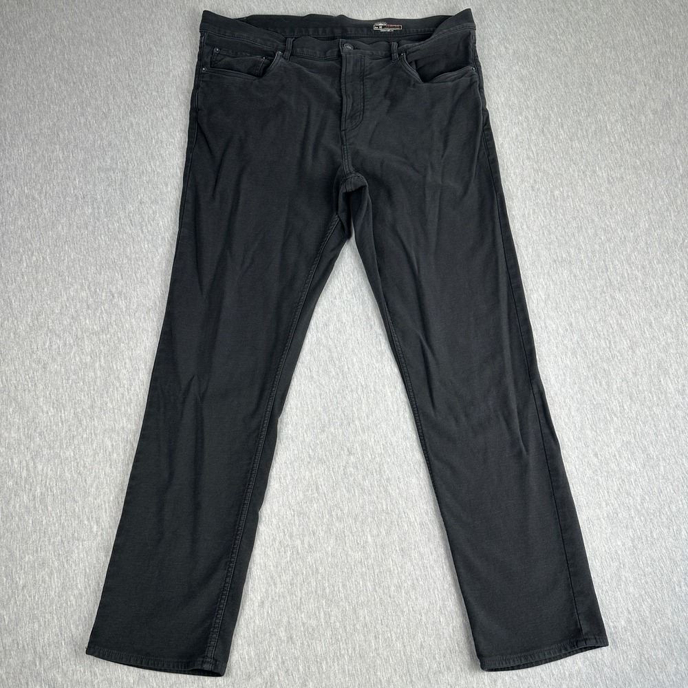 Faherty Movement Pant Mens 38x32 Black Stretch 5-Pocket Slim Straight Chino